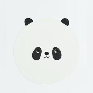 NEW H&M Panda Bear Thick Cotton Canvas Round Rug Kids Baby Nursery Play Room